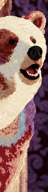 Free bear bookmarks for adults featuring a white and brown bear on a purple background